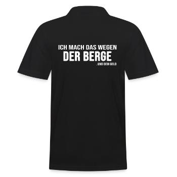 Bergleben Hüttenwirt Bergführer "alles für Berge" - Männer Poloshirt - Schwarz - Hinten - Kai (181cm)