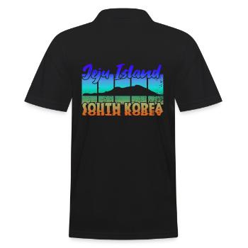 Jeju Island South Korea - Männer Poloshirt - Schwarz - Hinten - Kai (181cm)