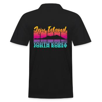 Jeju Island South Korea - Männer Poloshirt - Schwarz - Hinten - Kai (181cm)