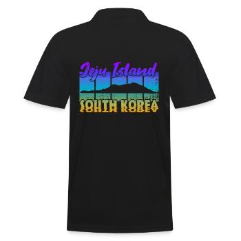 Jeju Island South Korea - Männer Poloshirt - Schwarz - Hinten - Kai (181cm)