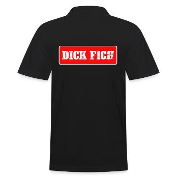 statement tourette "dick fich" anti meme - Men's Polo Shirt - black - Back - Kai (181cm)