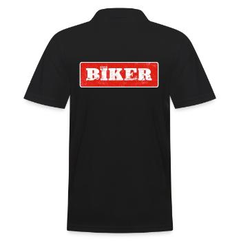 Mountainbiker Reifenspur Biketrail dirtbike MTB - Männer Poloshirt - Schwarz - Hinten - Kai (181cm)