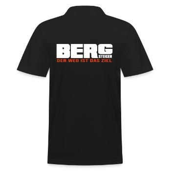 Bergsteiger Felsklettern Seilschaft Bergpfad - Männer Poloshirt - Schwarz - Hinten - Kai (181cm)