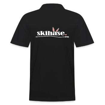 skifahrer ski-alpin skihase im pulverschnee - Männer Poloshirt - Schwarz - Hinten - Kai (181cm)
