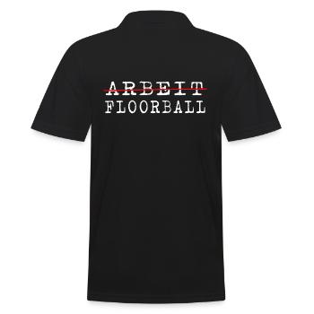 Floorball floorball "Floorball-life" - Men's Polo Shirt - black - Back - Kai (181cm)