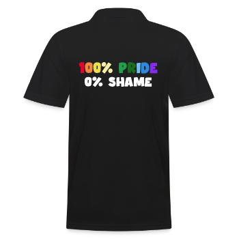 pride party people lgbt "no shame" - Männer Poloshirt - Schwarz - Hinten - Kai (181cm)