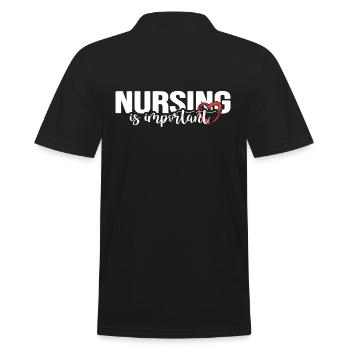 Krankenschwester Intensiv-Pflege Nurse Pflegepool - Männer Poloshirt - Schwarz - Hinten - Kai (181cm)