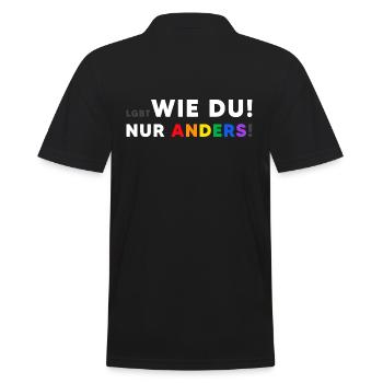 LGBT Regenbogen Mensch LGBTQ+ - Männer Poloshirt - Schwarz - Hinten - Kai (181cm)