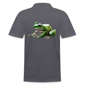 Regenfrosch Wassertropfen Frosch - Männer Poloshirt - Anthrazit - Hinten - Nico (186cm)