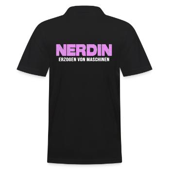 nerd coder server gamer nerdin online nerd-girl - Männer Poloshirt - Schwarz - Hinten - Kai (181cm)