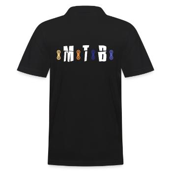 MTB Fahrradkette Mountainbiker Fahrradtrikot bike - Männer Poloshirt - Schwarz - Hinten - Kai (181cm)