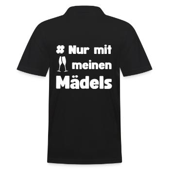 #Nur mit meinen Mädels Sekt Feiern Anstoßen Gruppe - Männer Poloshirt - Schwarz - Hinten - Kai (181cm)