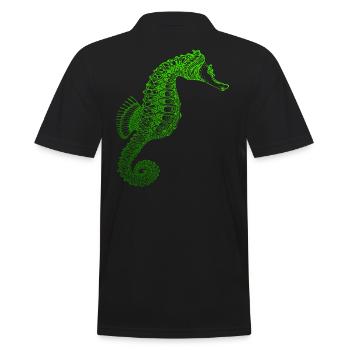 Sea Horse Diving Diver Sea Horse Dive Scuba - Men's Polo Shirt - black - Back - Kai (181cm)