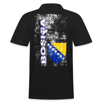 Bosnia - Männer Poloshirt - Schwarz - Hinten - Kai (181cm)