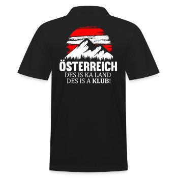 AUSTRIA ÖSTERREICH DES IS KA LAND DES IS A KLUB - Männer Poloshirt - Schwarz - Hinten - Kai (181cm)