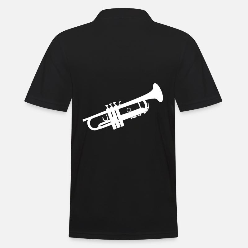 Trompete Silhouette Weiß - Männer Poloshirt - Schwarz