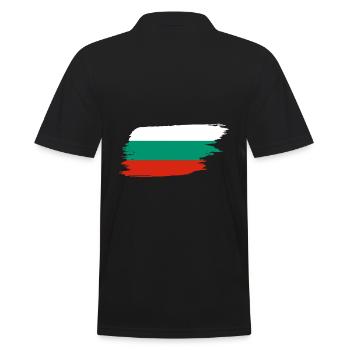 Bulgarien Pinselstrich Flagge - Männer Poloshirt - Schwarz - Hinten - Kai (181cm)