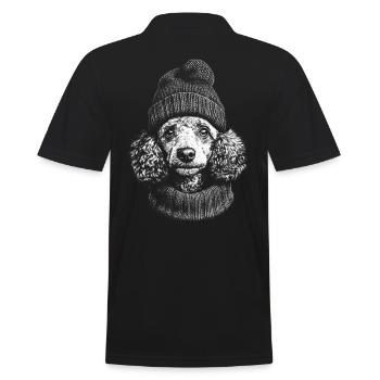 Caniche Caniche Chapeau Chien Chien Caniche miniature - Polo Homme - noir - Dos - Kai (181cm)