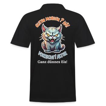 Good morning? Huh! Beware of old very thin ice - Men's Polo Shirt - black - Back - Kai (181cm)