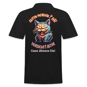 Good morning? Huh! Beware of old very thin ice - Men's Polo Shirt - black - Back - Kai (181cm)