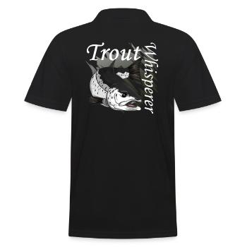 Trout Whisperer - Men's Polo Shirt - black - Back - Kai (181cm)