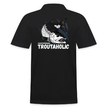Troutaholic - Forellen Angeln - Männer Poloshirt - Schwarz - Hinten - Kai (181cm)