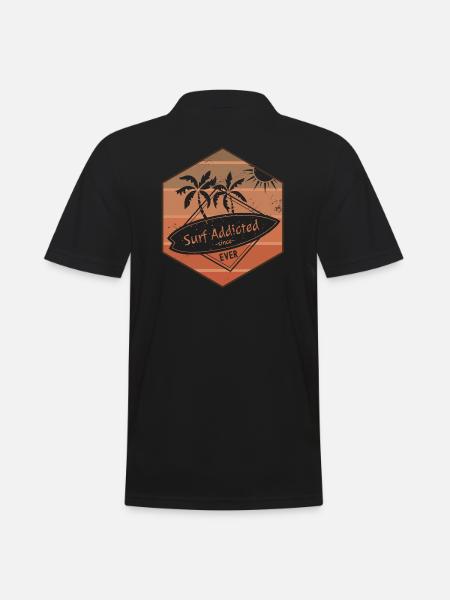Surf Addicted Since Ever - Männer Poloshirt - Schwarz