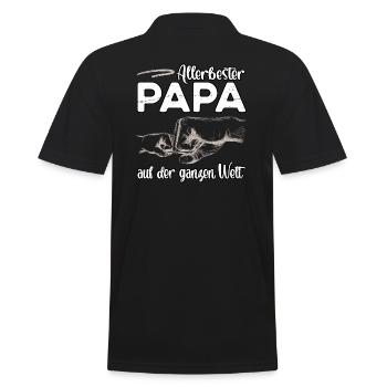 Allerbester Papa - Männer Poloshirt - Schwarz - Hinten - Kai (181cm)