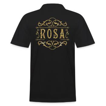 Rosa gold - Männer Poloshirt - Schwarz - Hinten - Kai (181cm)