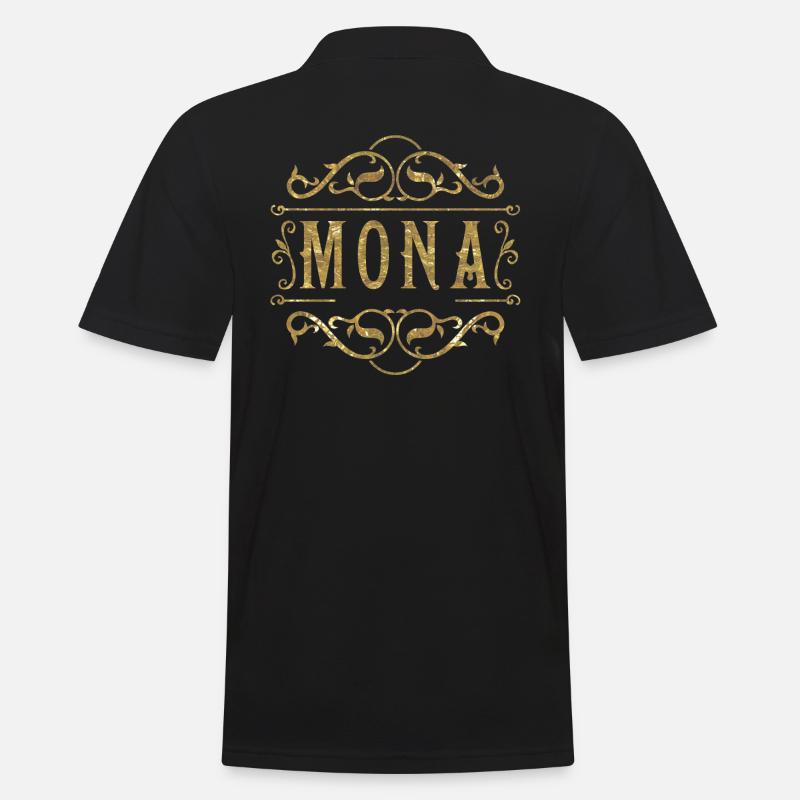Mona gold - Männer Poloshirt - Schwarz
