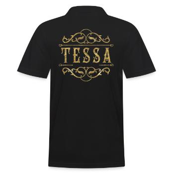 Tessa gold - Männer Poloshirt - Schwarz - Hinten - Kai (181cm)