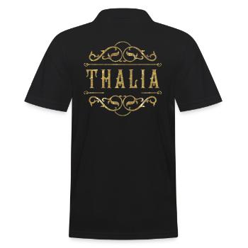 Thalia gold - Männer Poloshirt - Schwarz - Hinten - Kai (181cm)