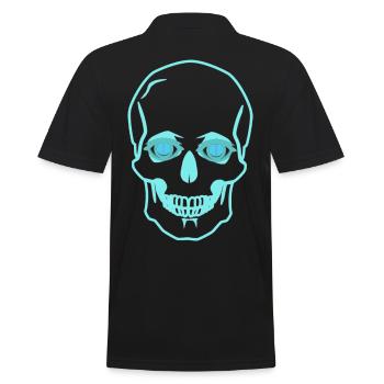 Skull Skull Death Horror Halloween Ghost - Men's Polo Shirt - black - Back - Kai (181cm)