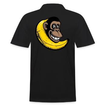 Affe fusioniert mit Banane - Männer Poloshirt - Schwarz - Hinten - Kai (181cm)