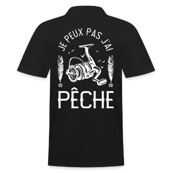 cadeau pêcheur J peux pas j ai peche humour pêcher - Polo Homme - noir - Dos - Kai (181cm)