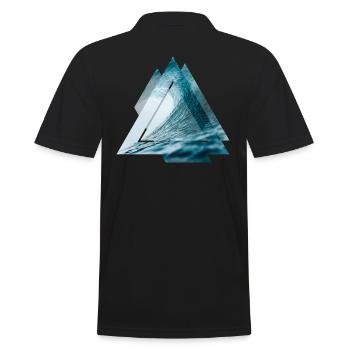 Triangle surfer wave - Men's Polo Shirt - black - Back - Kai (181cm)