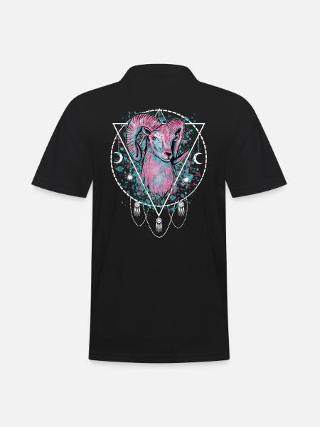 Ram Sterrenbeeld - Mannen poloshirt - zwart