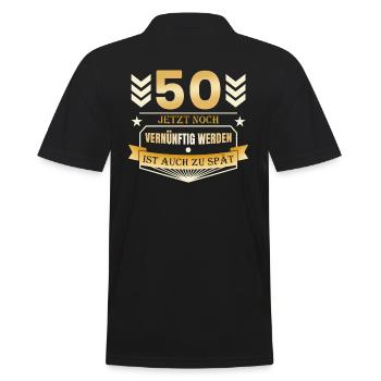 50. Geburtstag - Männer Poloshirt - Schwarz - Hinten - Kai (181cm)