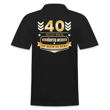 40. Geburtstag - Männer Poloshirt - Schwarz - Hinten - Kai (181cm)