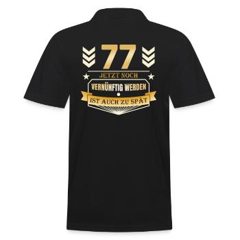 77. Geburtstag - Männer Poloshirt - Schwarz - Hinten - Kai (181cm)