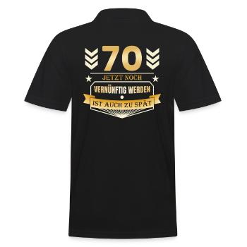 70. Geburtstag - Männer Poloshirt - Schwarz - Hinten - Kai (181cm)