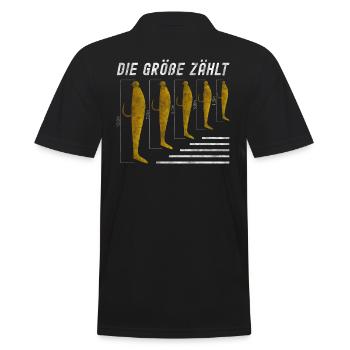 Die Größe Zählt - Lustiger Angelspruch Gummfische - Männer Poloshirt - Schwarz - Hinten - Kai (181cm)