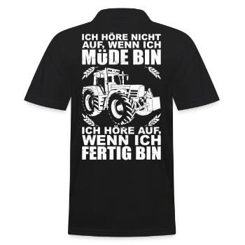 Bauer Traktor - Geschenk Landwirt - Männer Poloshirt - Schwarz - Hinten - Kai (181cm)