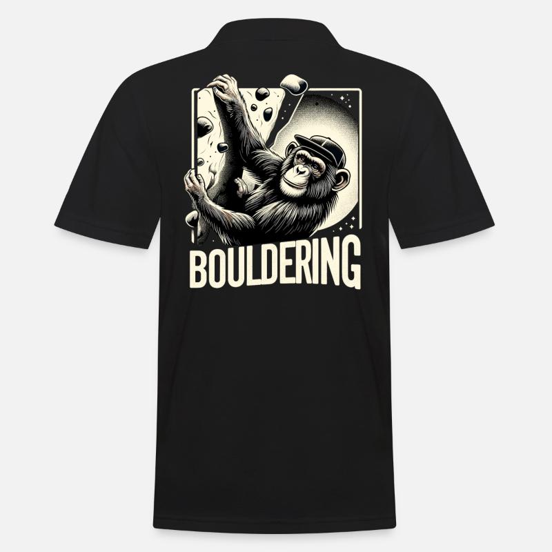 Bouldern Schimpanse Klettern Geschenk - Männer Poloshirt - Schwarz