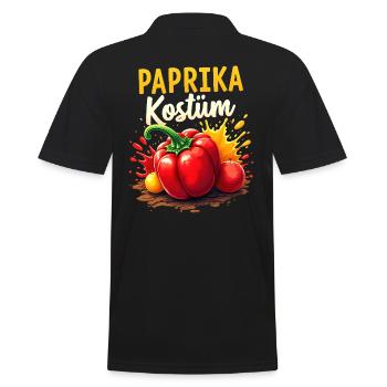 Paprika Kostüm Gemüse Kostüm Küche vegan Karneval - Männer Poloshirt - Schwarz - Hinten - Kai (181cm)