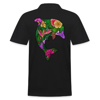 Exotic Garden - Männer Poloshirt - Schwarz - Hinten - Kai (181cm)