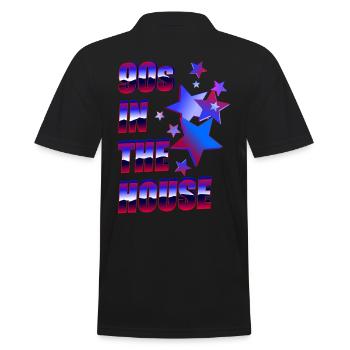 90s in the house - Männer Poloshirt - Schwarz - Hinten - Kai (181cm)