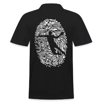Fingerabdruck Handball - Männer Poloshirt - Schwarz - Hinten - Kai (181cm)