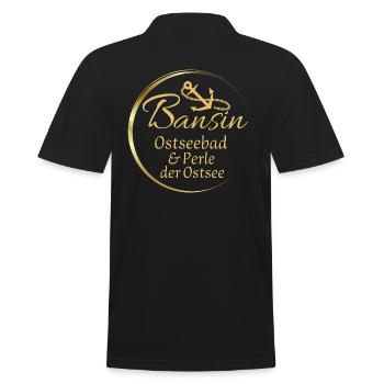Bansin - Ostseebad & Perle der Ostsee - Männer Poloshirt - Schwarz - Hinten - Kai (181cm)