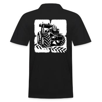 Tractor Tractor Driver Farmer Tractor Tires - Men's Polo Shirt - black - Back - Kai (181cm)